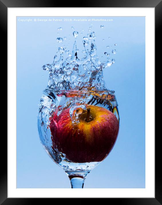 Splash Apple Framed Mounted Print by George de Putron