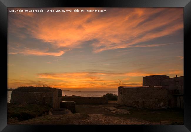 Sunset over Fort Hommet . Framed Print by George de Putron