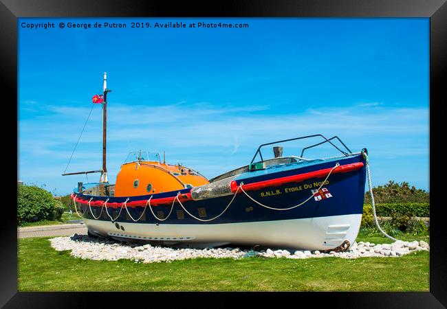 A Lovely restored Lifeboat ,Etoile du Nord (Star o Framed Print by George de Putron