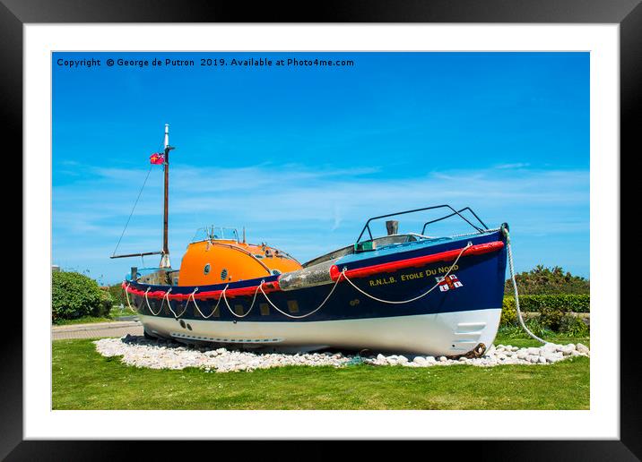 A Lovely restored Lifeboat ,Etoile du Nord (Star o Framed Mounted Print by George de Putron