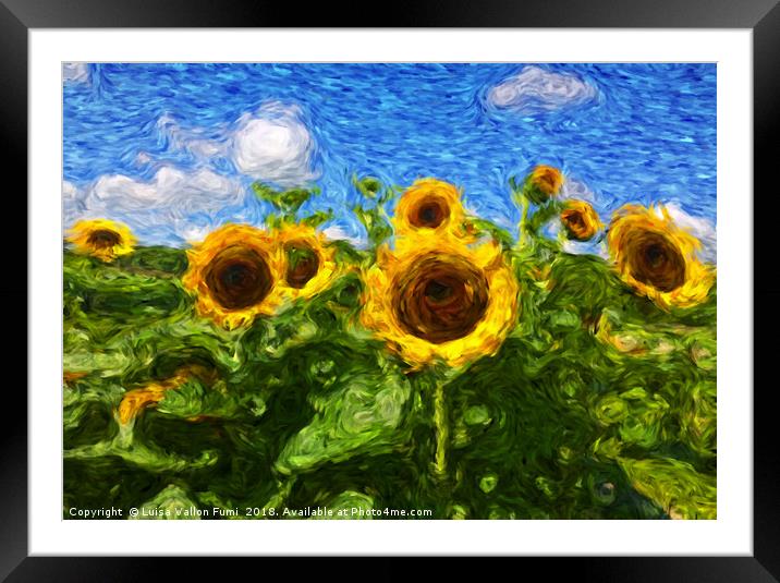 Sunflowers à la Van Gogh Framed Mounted Print by Luisa Vallon Fumi