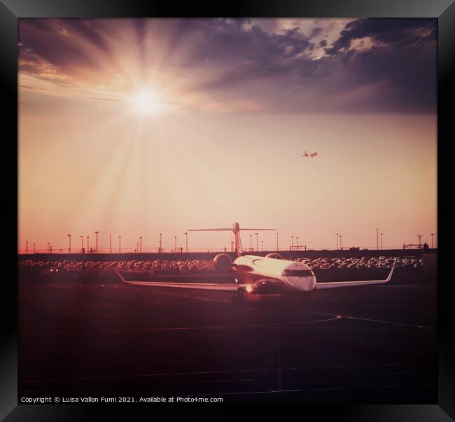 Airport sunset Framed Print by Luisa Vallon Fumi