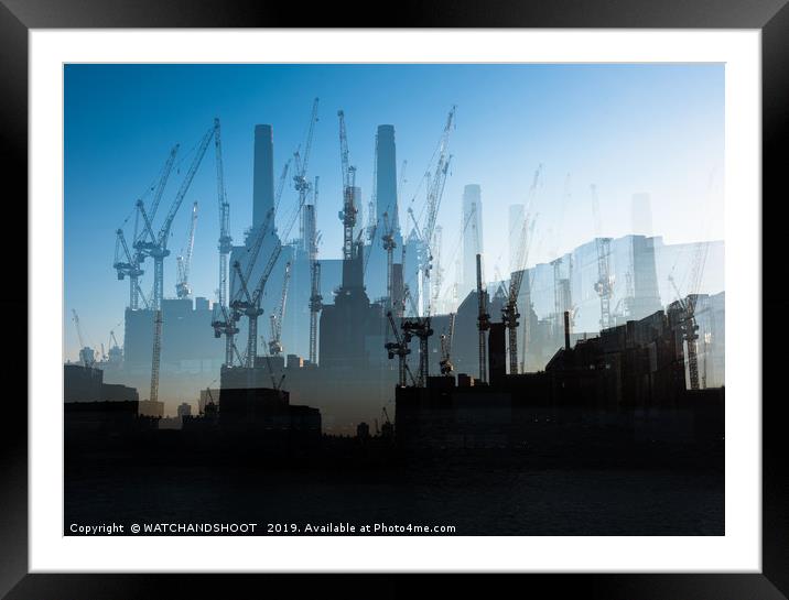 Cranes, cranes, cranes Framed Mounted Print by WATCHANDSHOOT 