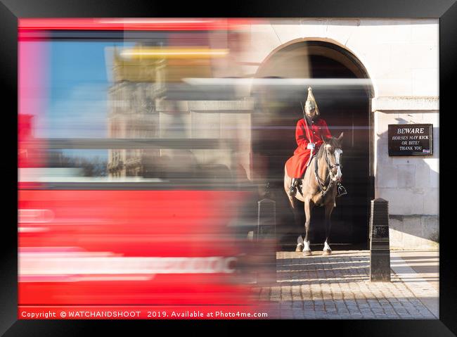 Queen's Life Guard on duty Framed Print by WATCHANDSHOOT 