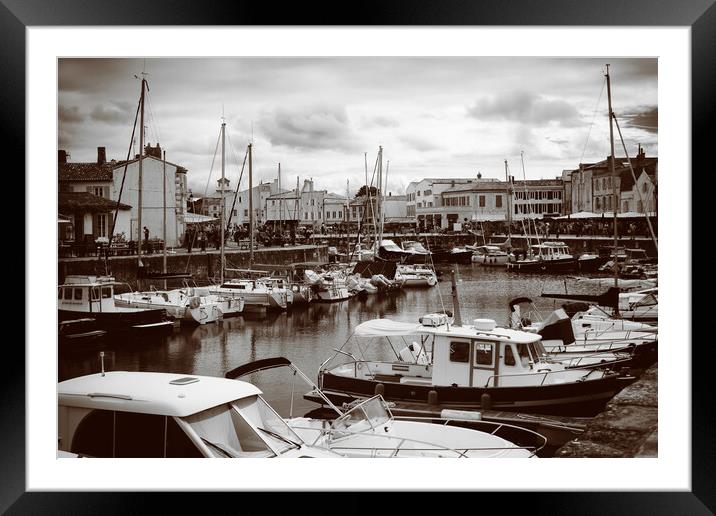 View on the harbor of Saint-Martin-de-Ré Framed Mounted Print by youri Mahieu