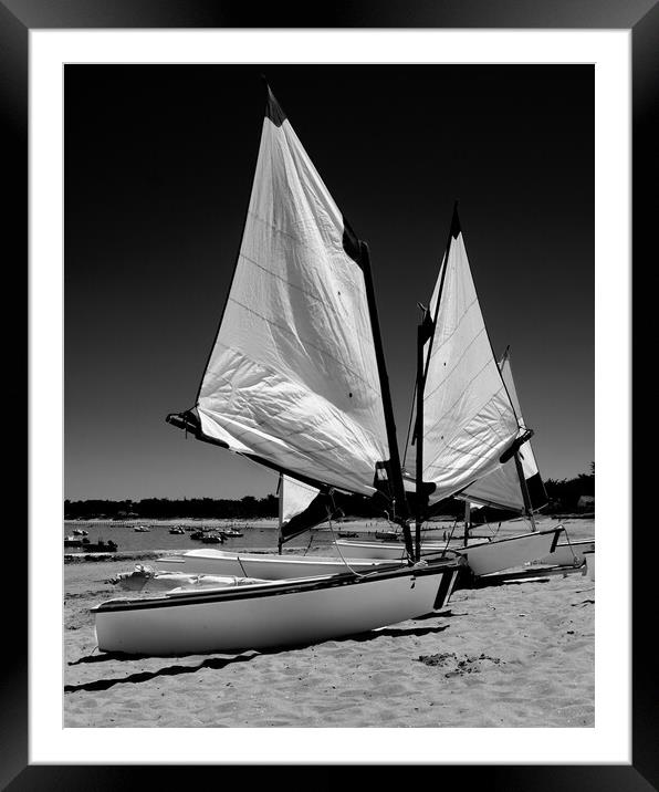 boats parked on beach Framed Mounted Print by youri Mahieu