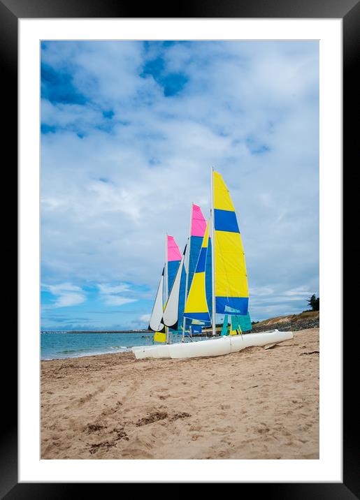 sailing boats on the beach Framed Mounted Print by youri Mahieu
