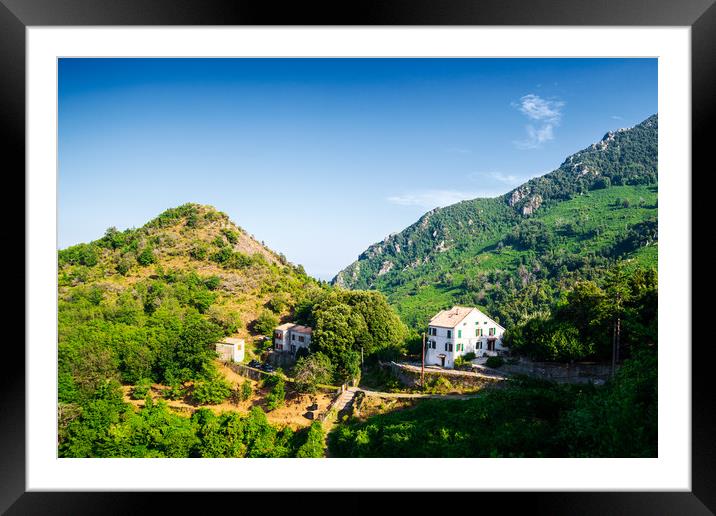 House in Corsican mountains Framed Mounted Print by youri Mahieu