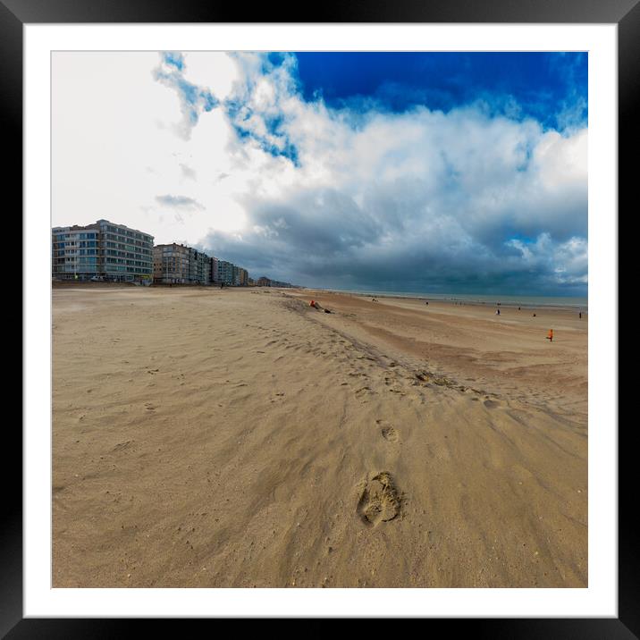 Empty beach in autumn Framed Mounted Print by youri Mahieu