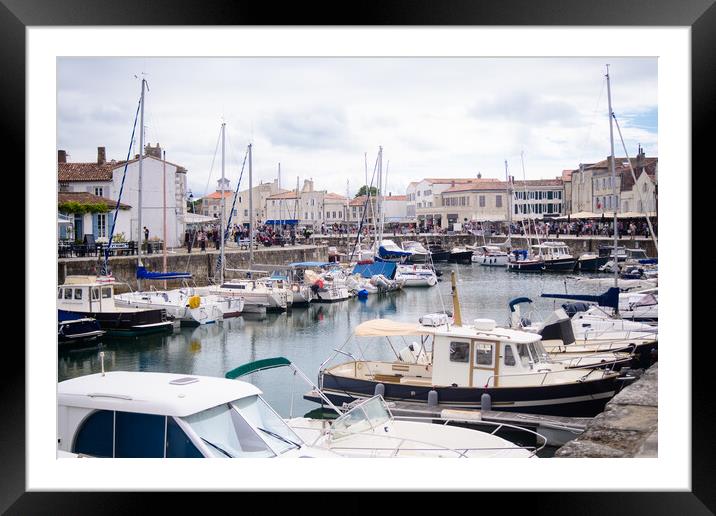 View on the harbor of Saint-Martin-de-Ré Framed Mounted Print by youri Mahieu