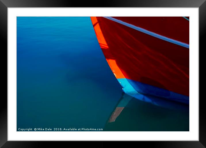                 A fishing boat, Corfu Framed Mounted Print by Mike Dale