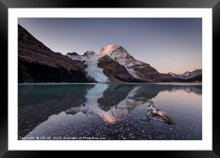 Mount. Robson Framed Mounted Print by JIA HE