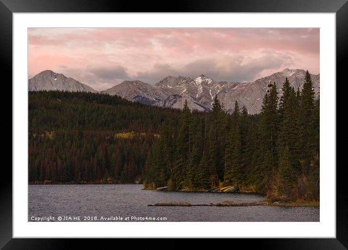 Pyramid mountain Canada Framed Mounted Print by JIA HE