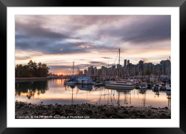 Vancouver morning Framed Mounted Print by JIA HE