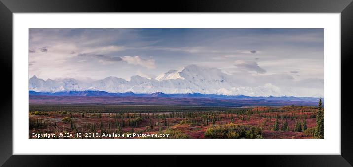 Alaska Denali National Park in autumn Framed Mounted Print by JIA HE