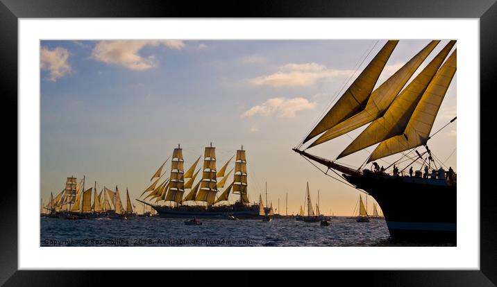 Tall Ships, Falmouth, Cornwall Framed Mounted Print by Roz Collins