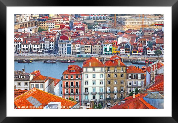 Porto Rooftops Framed Mounted Print by Roz Collins