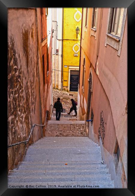 Street Scene, Coimbra Framed Print by Roz Collins