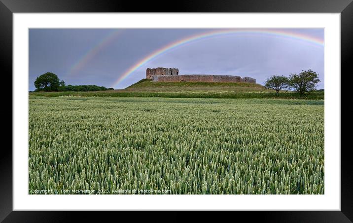 Radiant and Enchanting Rainbow at Duffus Castle Framed Mounted Print by Tom McPherson