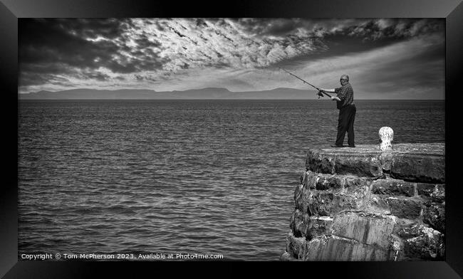 Serenity at Burghead Pier Framed Print by Tom McPherson