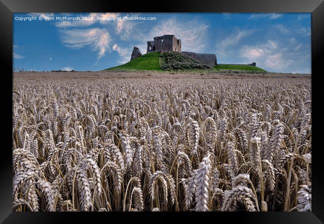 Field of Barley at Duffus Castle Framed Print by Tom McPherson