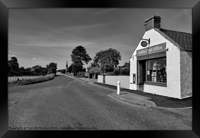 Duffus Village Scenic View in Black and White Framed Print by Tom McPherson