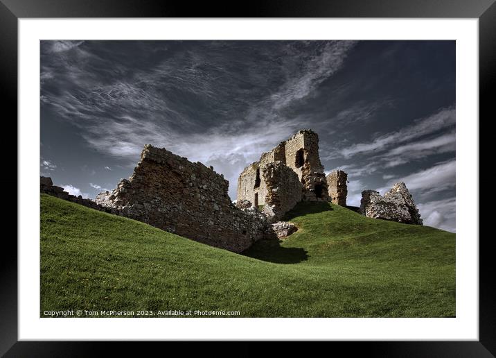 Duffus Castle: A Stormy Stronghold Framed Mounted Print by Tom McPherson