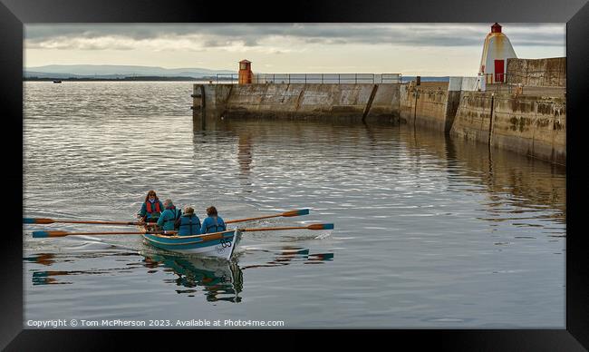 Burghead Rowing Club in action Framed Print by Tom McPherson