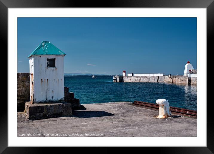 Burghead Harbour Entrance and North Pier Framed Mounted Print by Tom McPherson