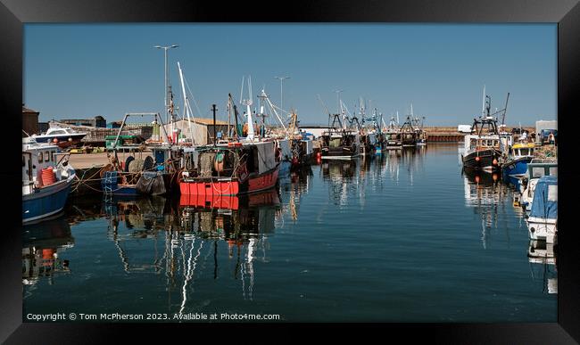 Serenity at Burghead Harbour Framed Print by Tom McPherson