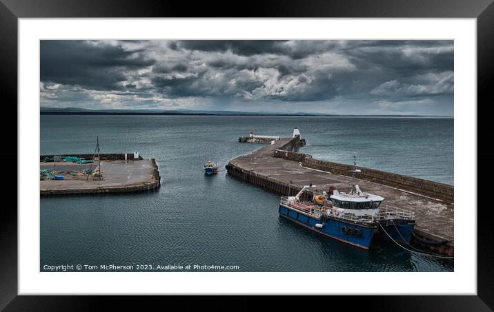"Burghead Harbour: A Captivating Seascape" Framed Mounted Print by Tom McPherson