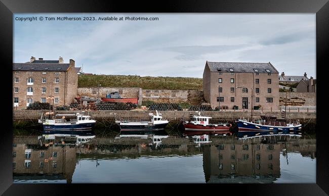 "Twilight Serenity at Burghead Harbour" Framed Print by Tom McPherson