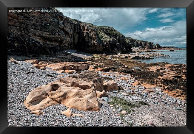 Rocky Beach on Moray Firth Framed Print by Tom McPherson