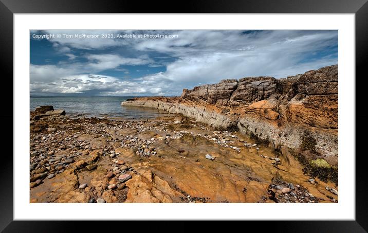 Rocky Crag at Collach Beach Framed Mounted Print by Tom McPherson