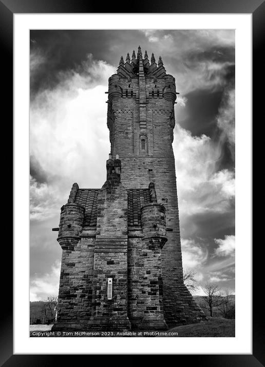 The Wallace Monument Monochrome Framed Mounted Print by Tom McPherson