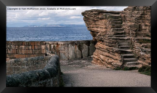 Ancient Pictish Pathway: Burghead Sandstone Steps Framed Print by Tom McPherson