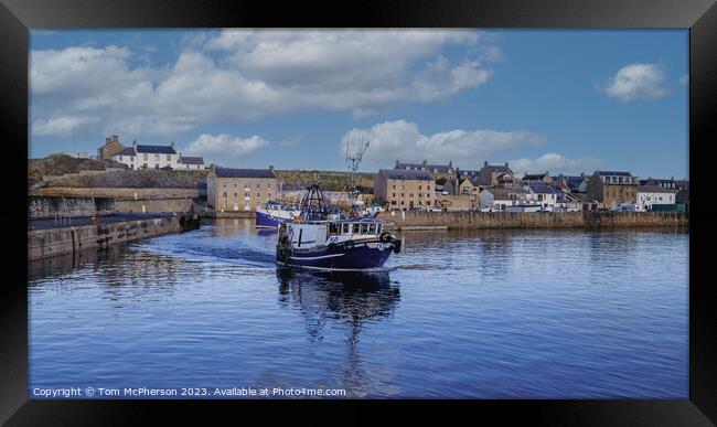 Evocative Departure from Burghead Harbour Framed Print by Tom McPherson
