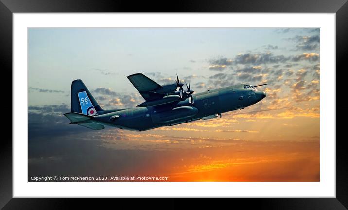 Farewell Skyward Salute of the C-130J Hercules Framed Mounted Print by Tom McPherson