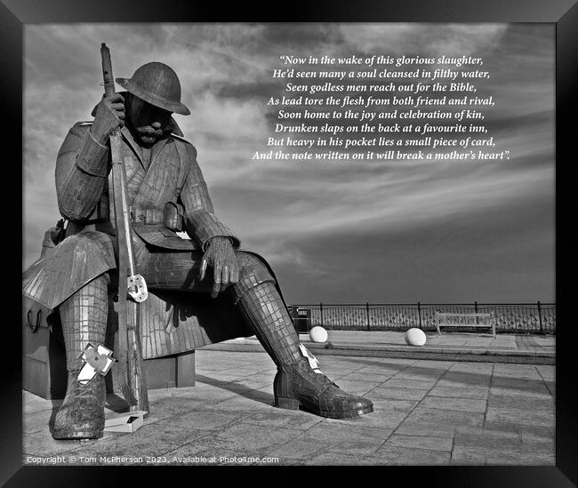 'Tommy's Silent Vigil: A Seaham Tribute' Framed Print by Tom McPherson