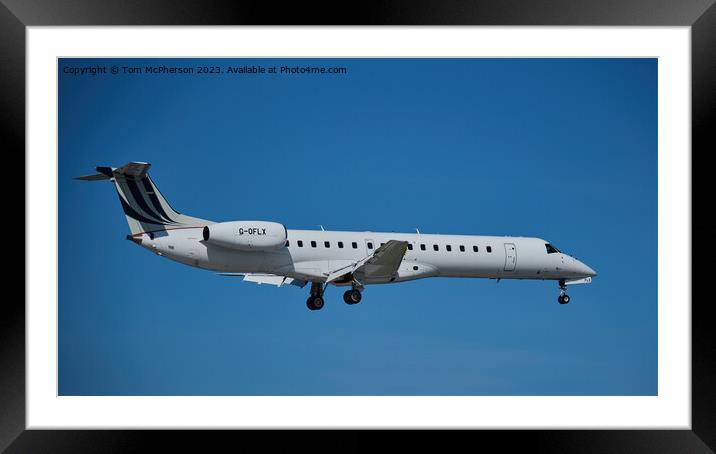 Embraer 135/145 - MSN 588    G-OFLX Framed Mounted Print by Tom McPherson