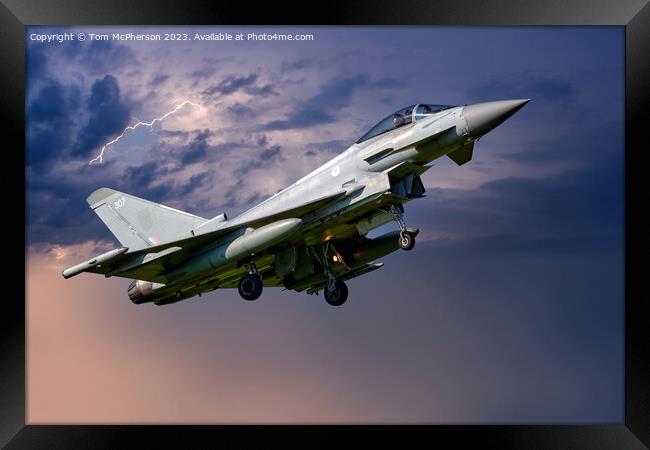 Thunderous Eurofighter Typhoon in Action Framed Print by Tom McPherson