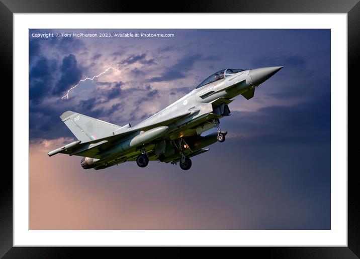 Thunderous Eurofighter Typhoon in Action Framed Mounted Print by Tom McPherson
