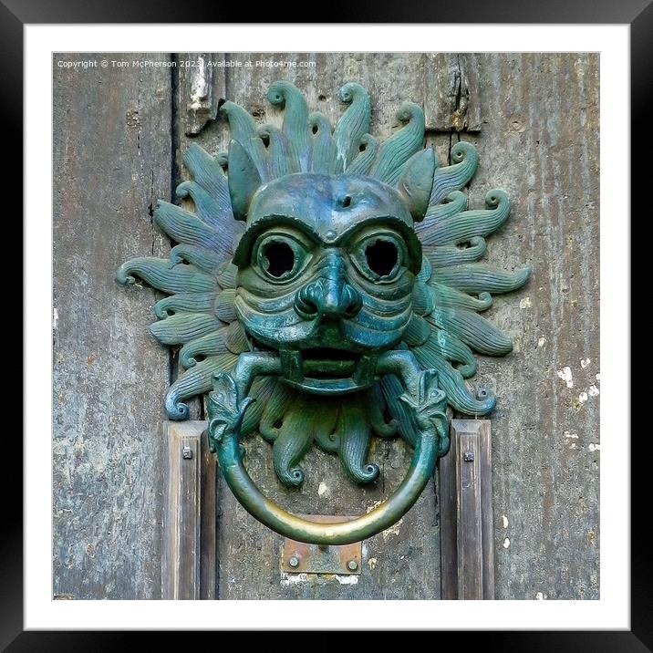 Sanctuary Knocker, Durham Cathedral Framed Mounted Print by Tom McPherson
