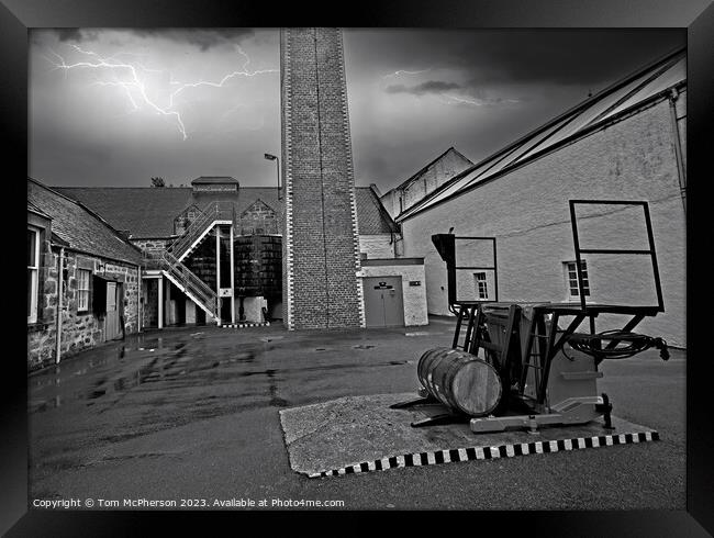 Storm Over Dallas Dhu distillery  Framed Print by Tom McPherson