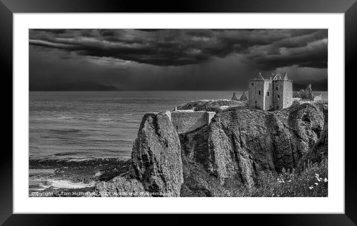 Dunnotter Castle, Scotland (Mono) Framed Mounted Print by Tom McPherson