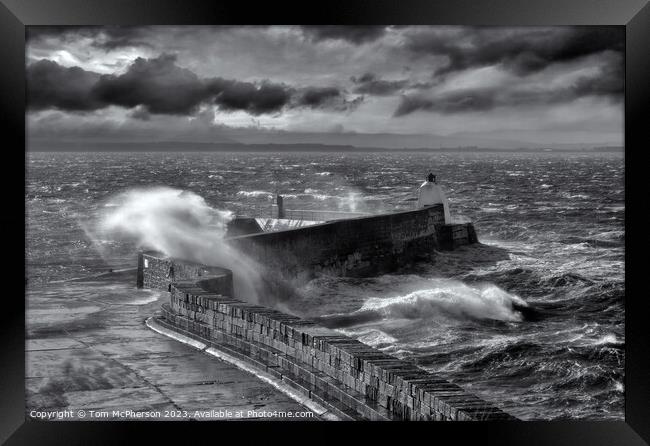 Burghead Sea Storm Framed Print by Tom McPherson
