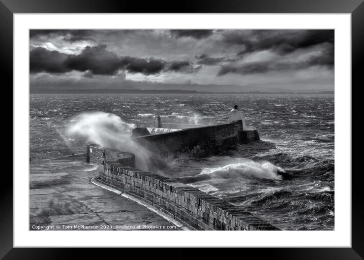 Burghead Sea Storm Framed Mounted Print by Tom McPherson