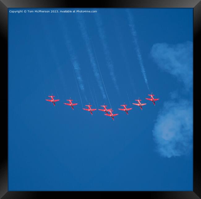 Red Arrows In Flight Framed Print by Tom McPherson