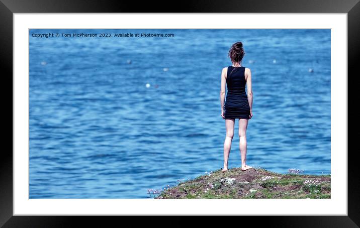 Girl on a Rock Framed Mounted Print by Tom McPherson