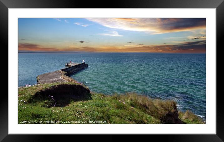 Fiery Sky over Burghead Bay Framed Mounted Print by Tom McPherson